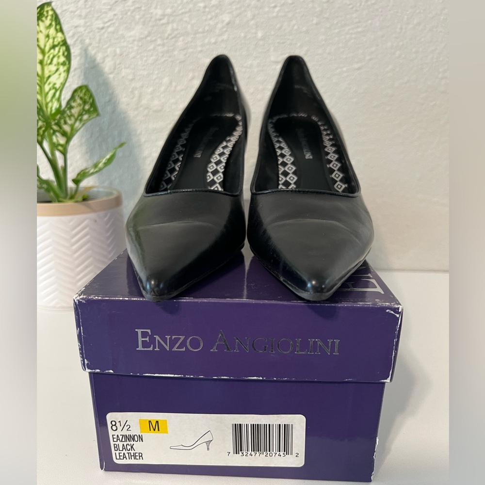 Enzo Angiolini Black Leather Heels